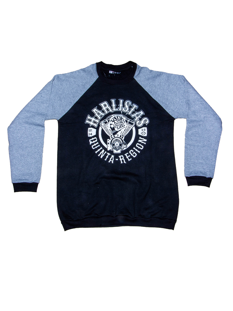 Poleron Lifestyle Emplem Raglan Azul Fox